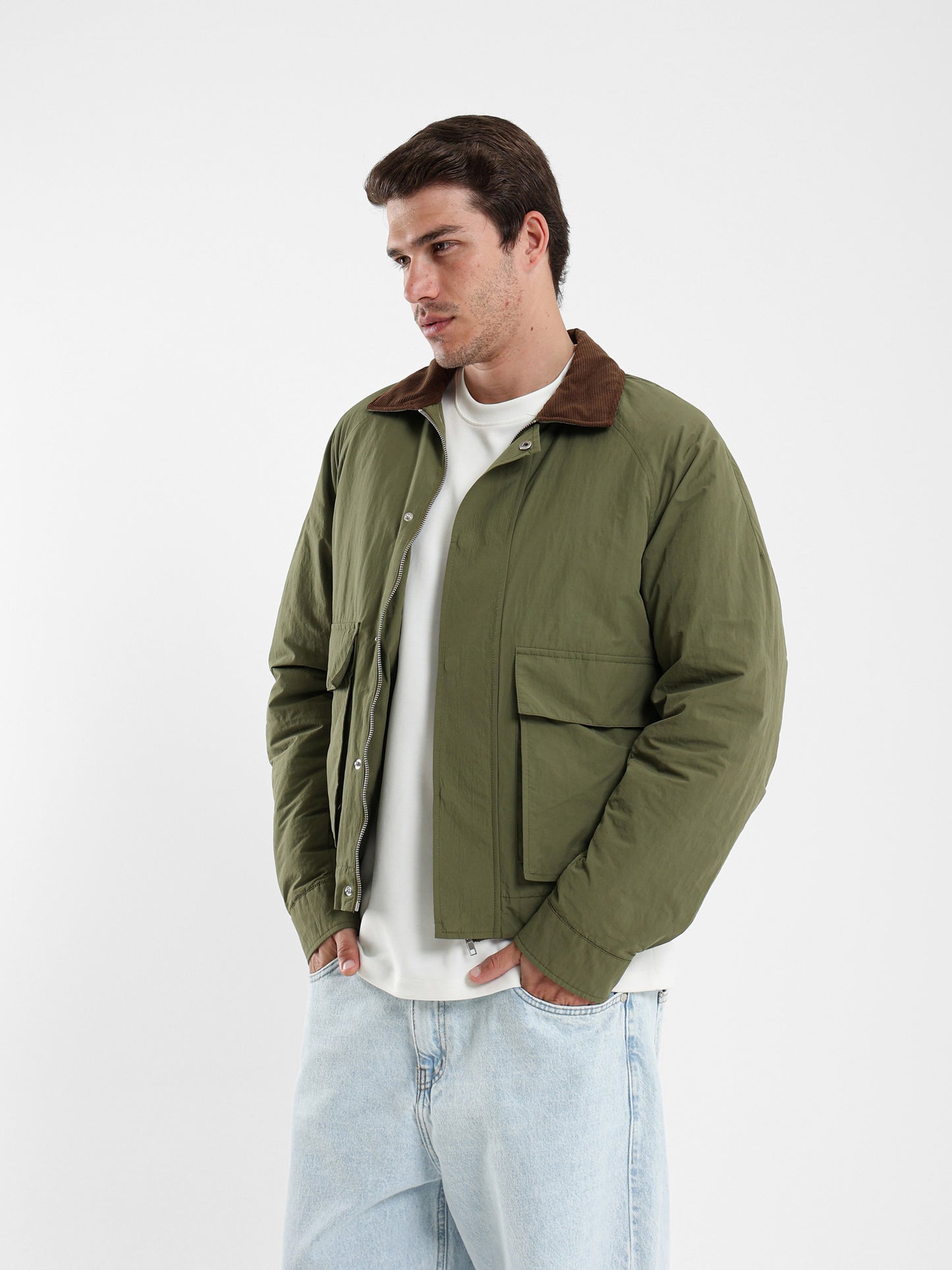 Corduroy Collar Bomber Jacket