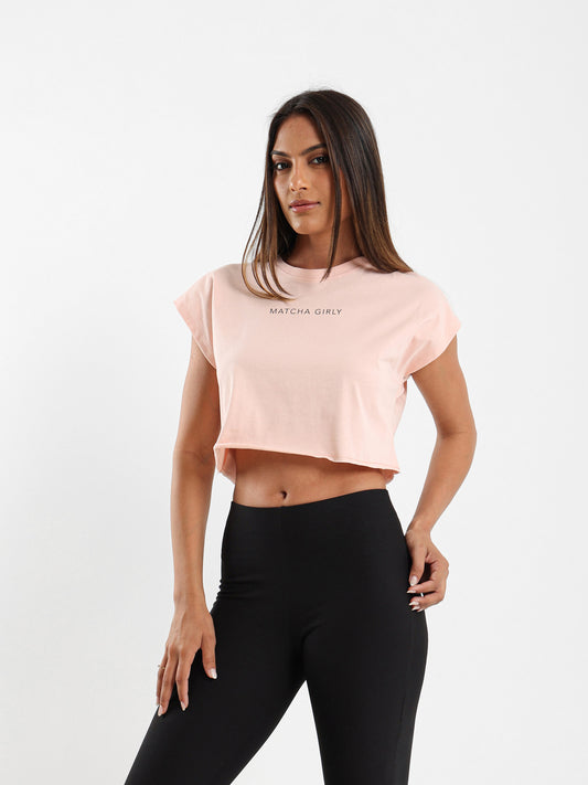 Matcha Girly Printed Cropped T-Shirt