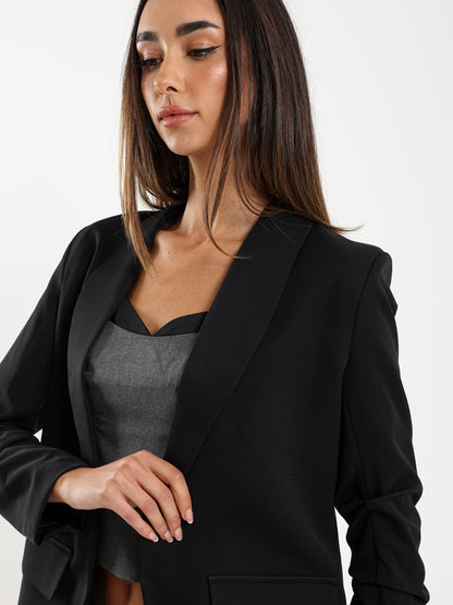 Lapel Collar Tailored Blazer Jacket