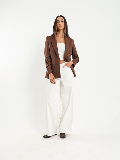 Lapel Collar Tailored Blazer Jacket