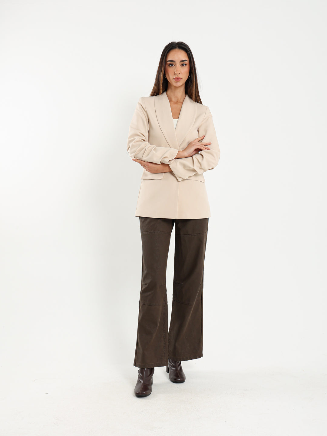 Lapel Collar Tailored Blazer Jacket