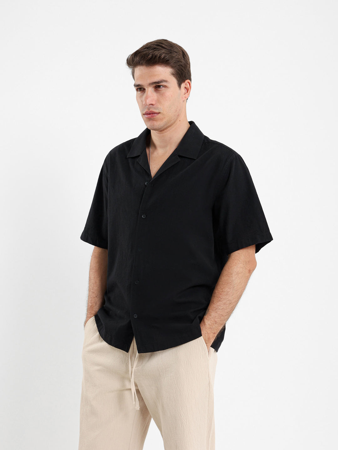 Basic Linen Camp Shirt