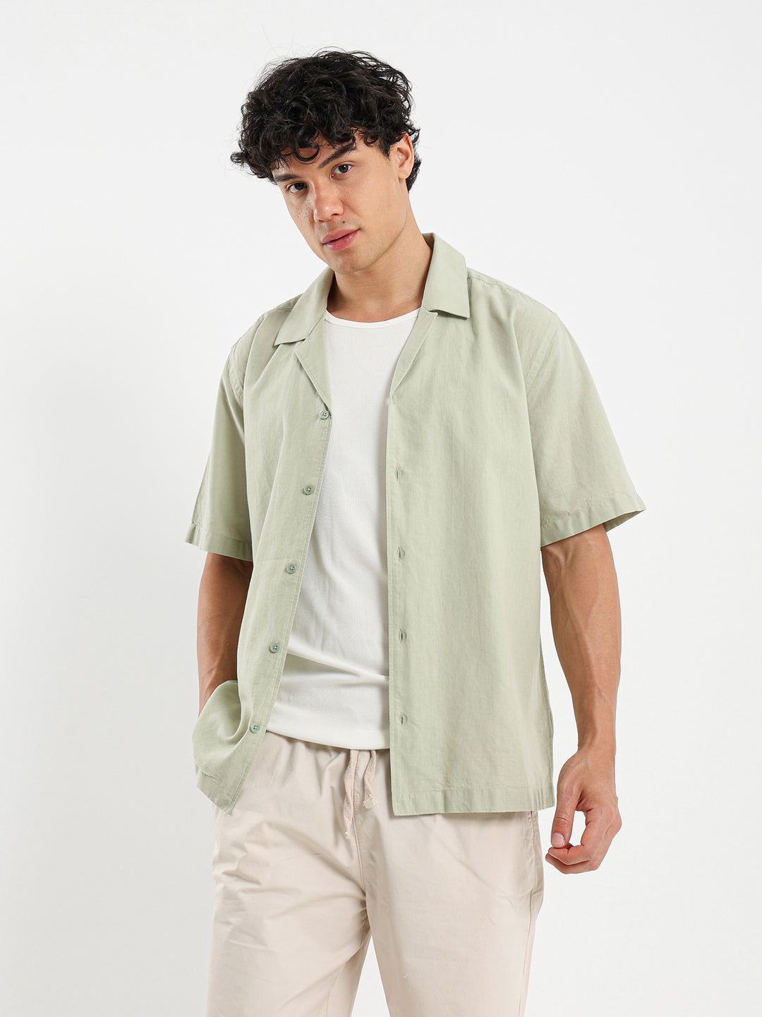 Basic Linen Camp Shirt