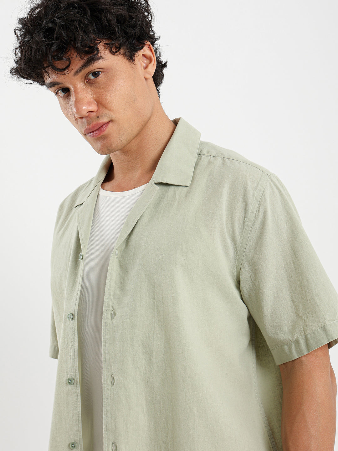 Basic Linen Camp Shirt