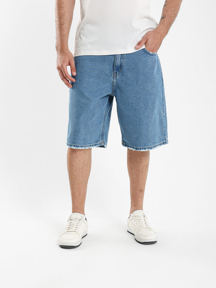 Loose Fit Denim Shorts