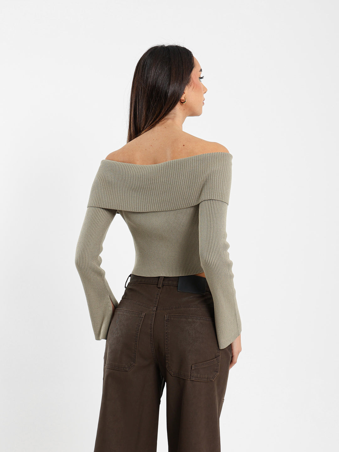 Big Collar with Front Zipper Cardigan