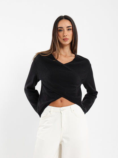 Criss Cross Long Sleeve Top