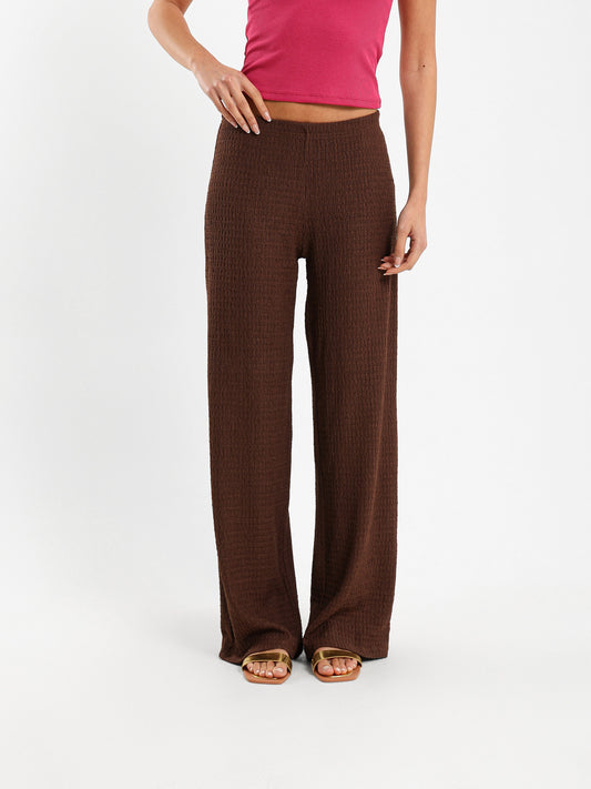 Textured Wide Leg Pants