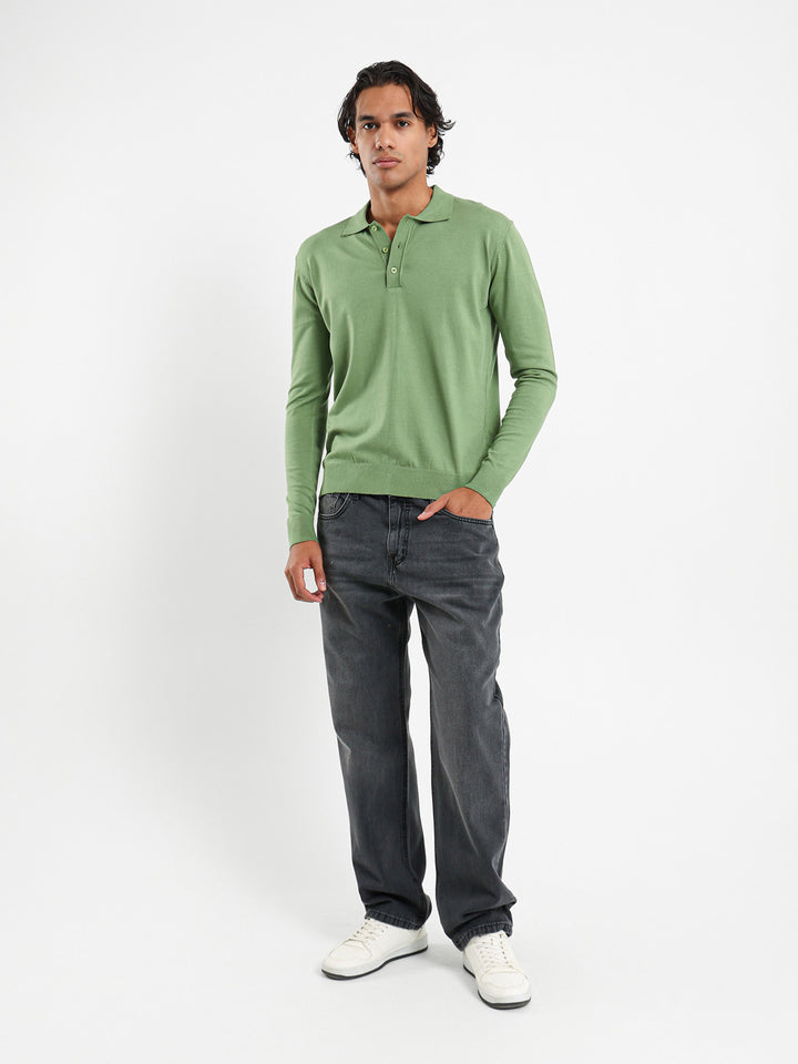 Tricot Long Sleeves Polo Shirt