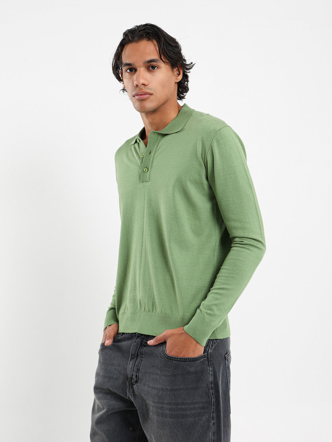 Tricot Long Sleeves Polo Shirt
