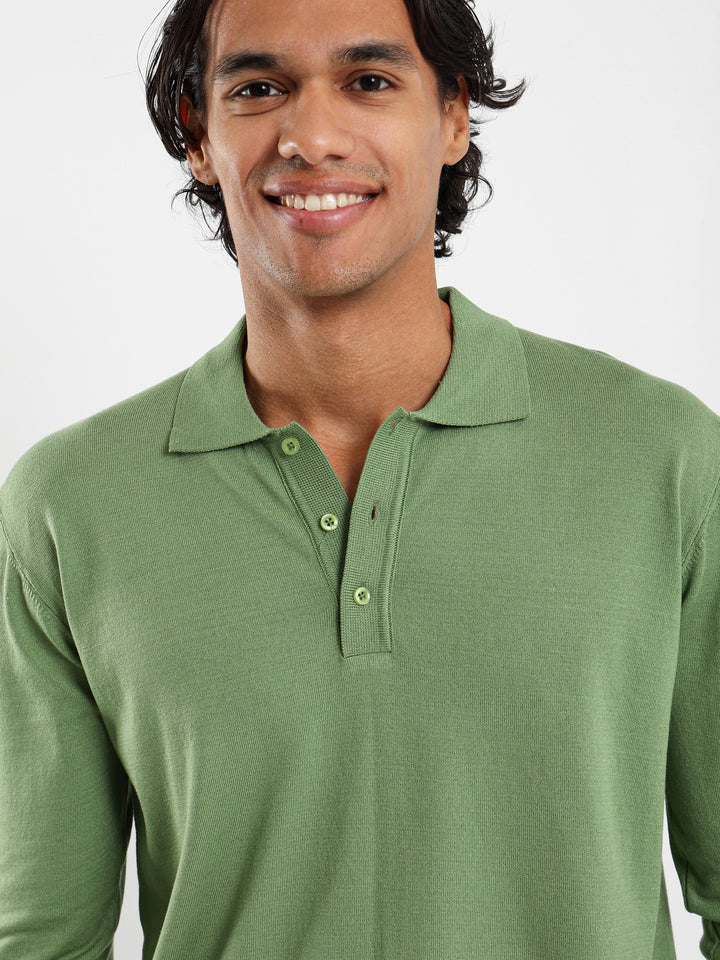 Tricot Long Sleeves Polo Shirt