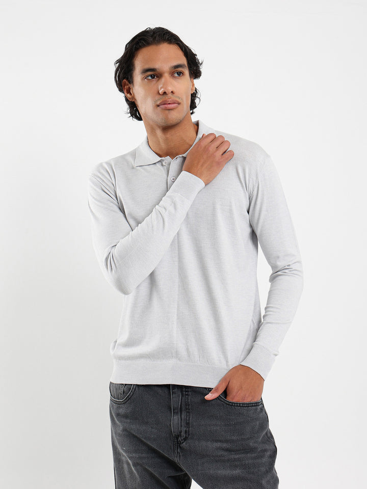 Tricot Long Sleeves Polo Shirt