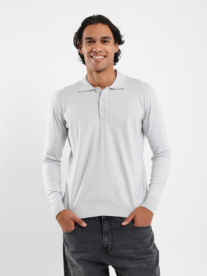 Tricot Long Sleeves Polo Shirt