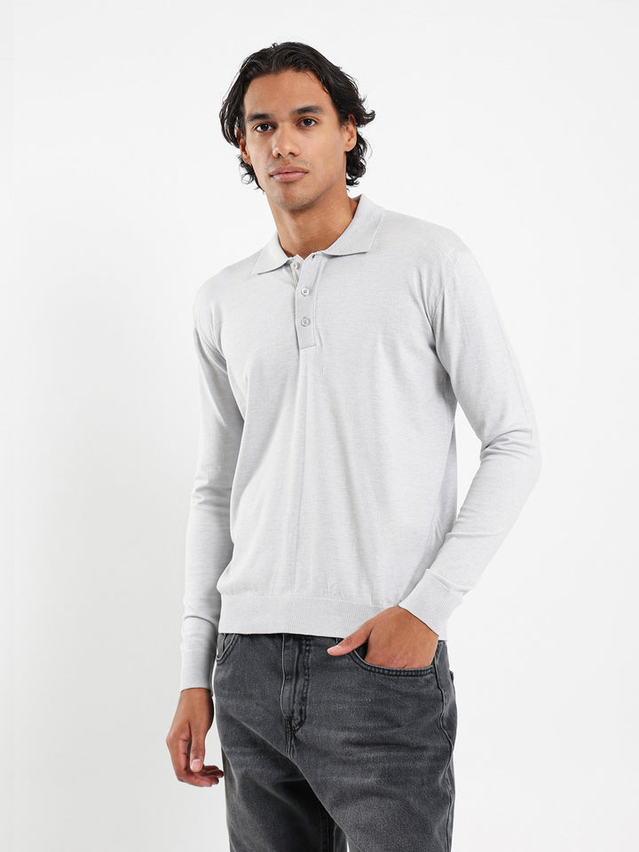 Tricot Long Sleeves Polo Shirt