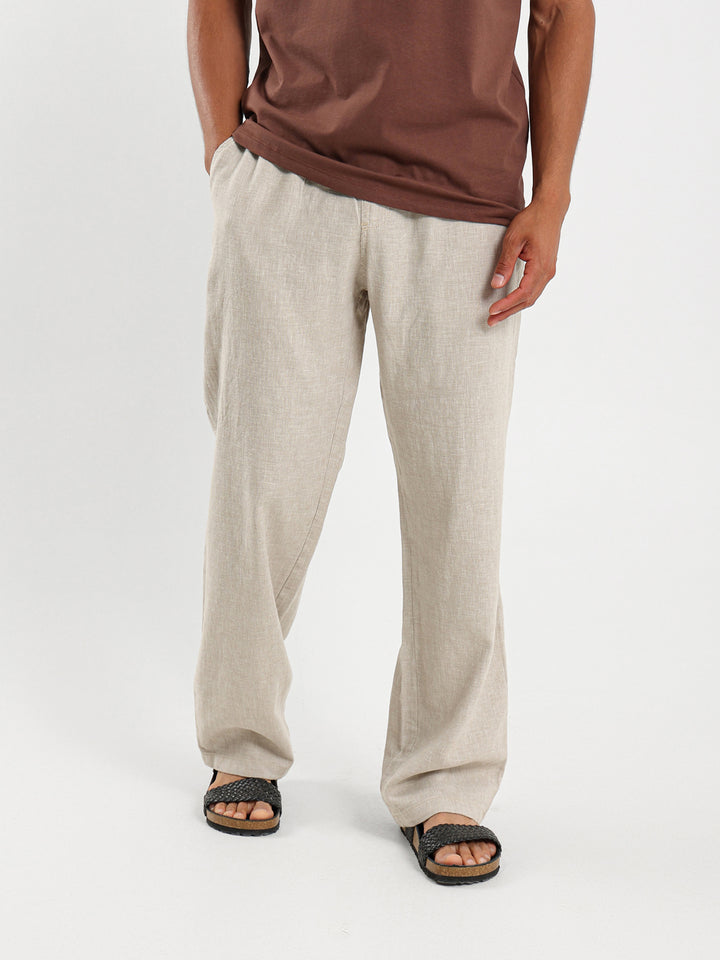 Cropped Loose Linen Pants