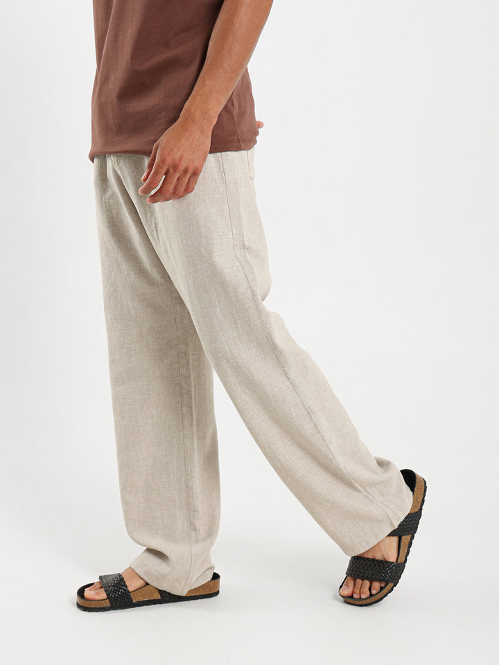 Cropped Loose Linen Pants