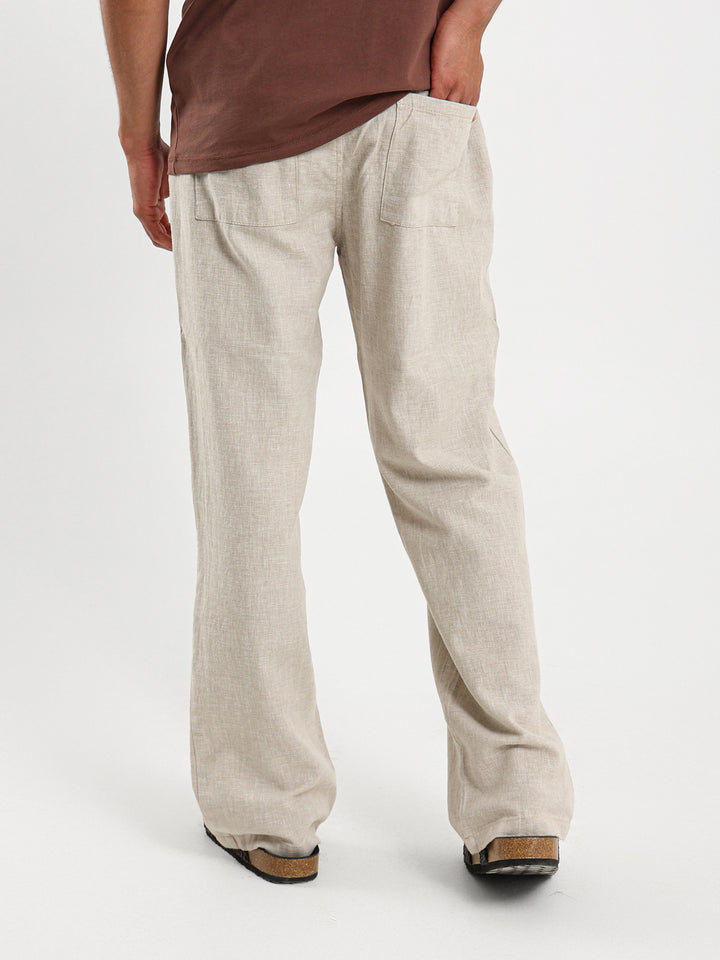 Cropped Loose Linen Pants