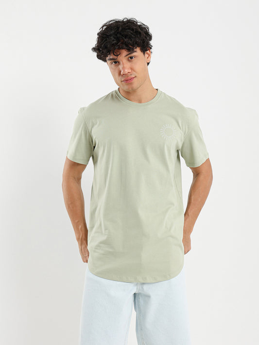 Sun Chest Print T-Shirt
