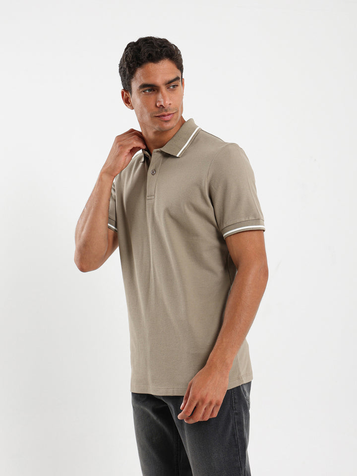 Stripe On Sleeves Polo Shirt