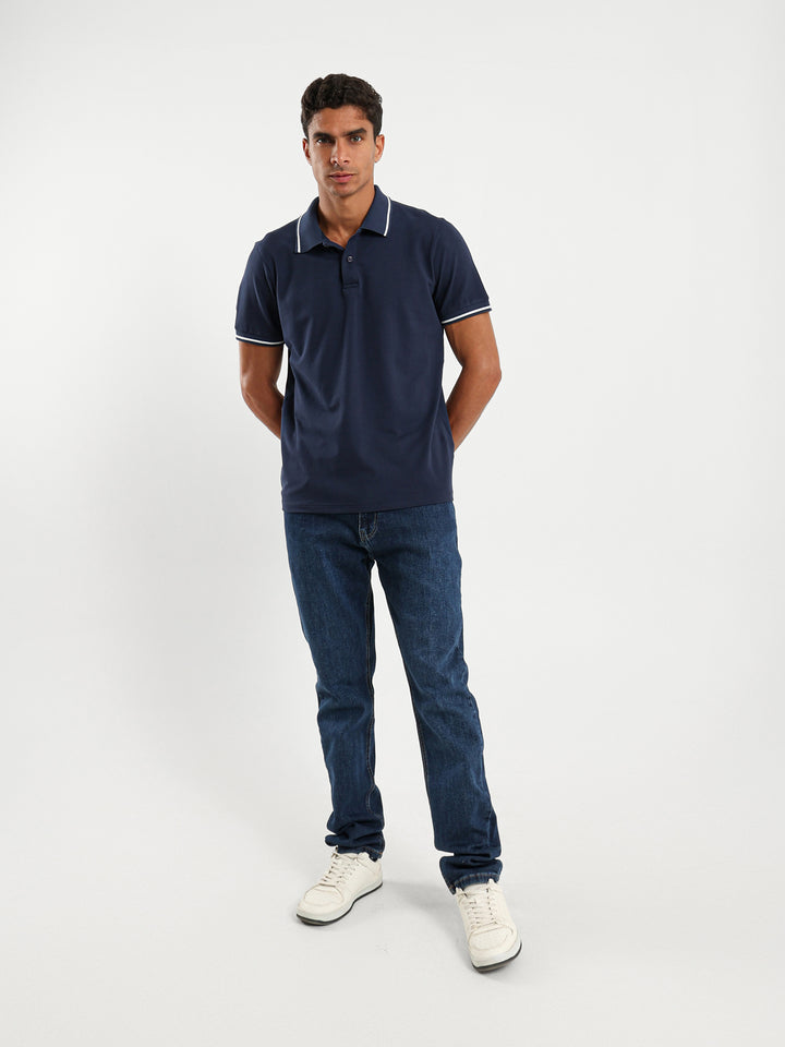 Stripe On Sleeves Polo Shirt