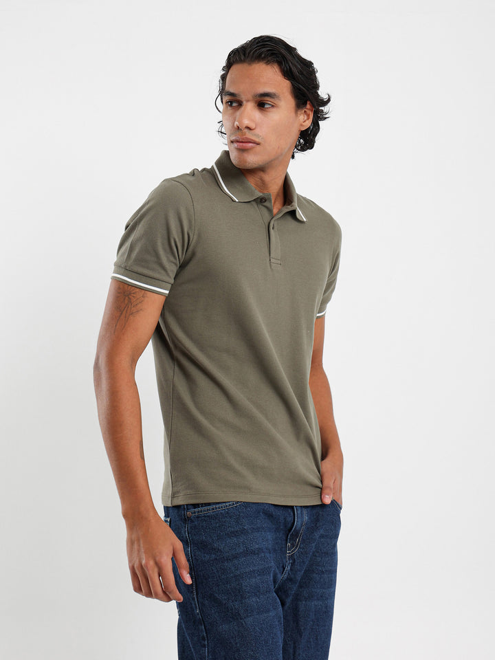 Stripe On Sleeves Polo Shirt