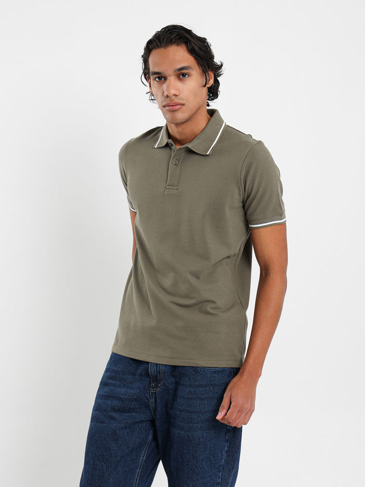 Stripe On Sleeves Polo Shirt