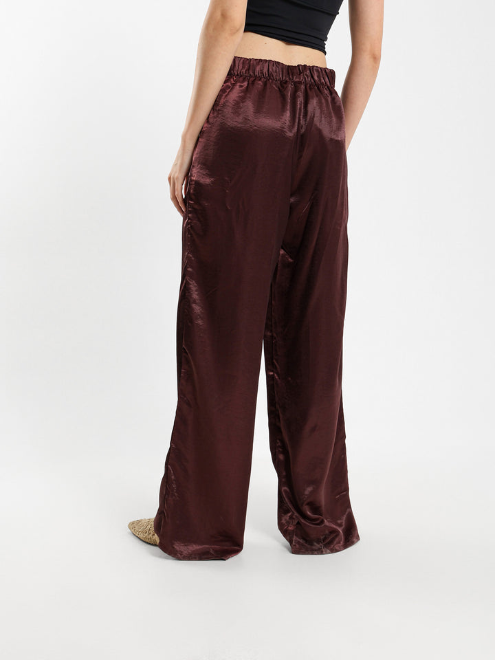Wide-Leg Satin Pants