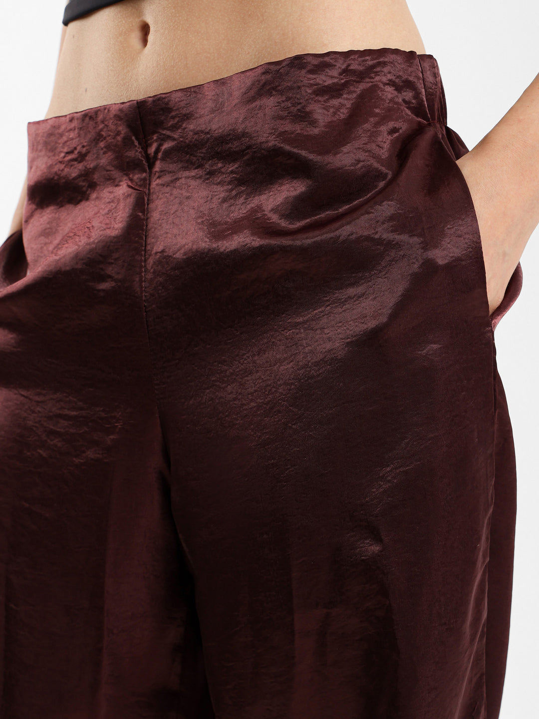 Wide-Leg Satin Pants