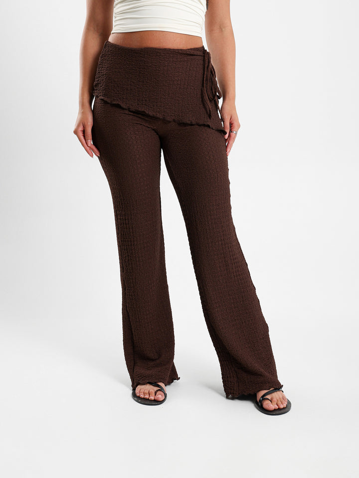 بنطال فضفاض برباط خصر
