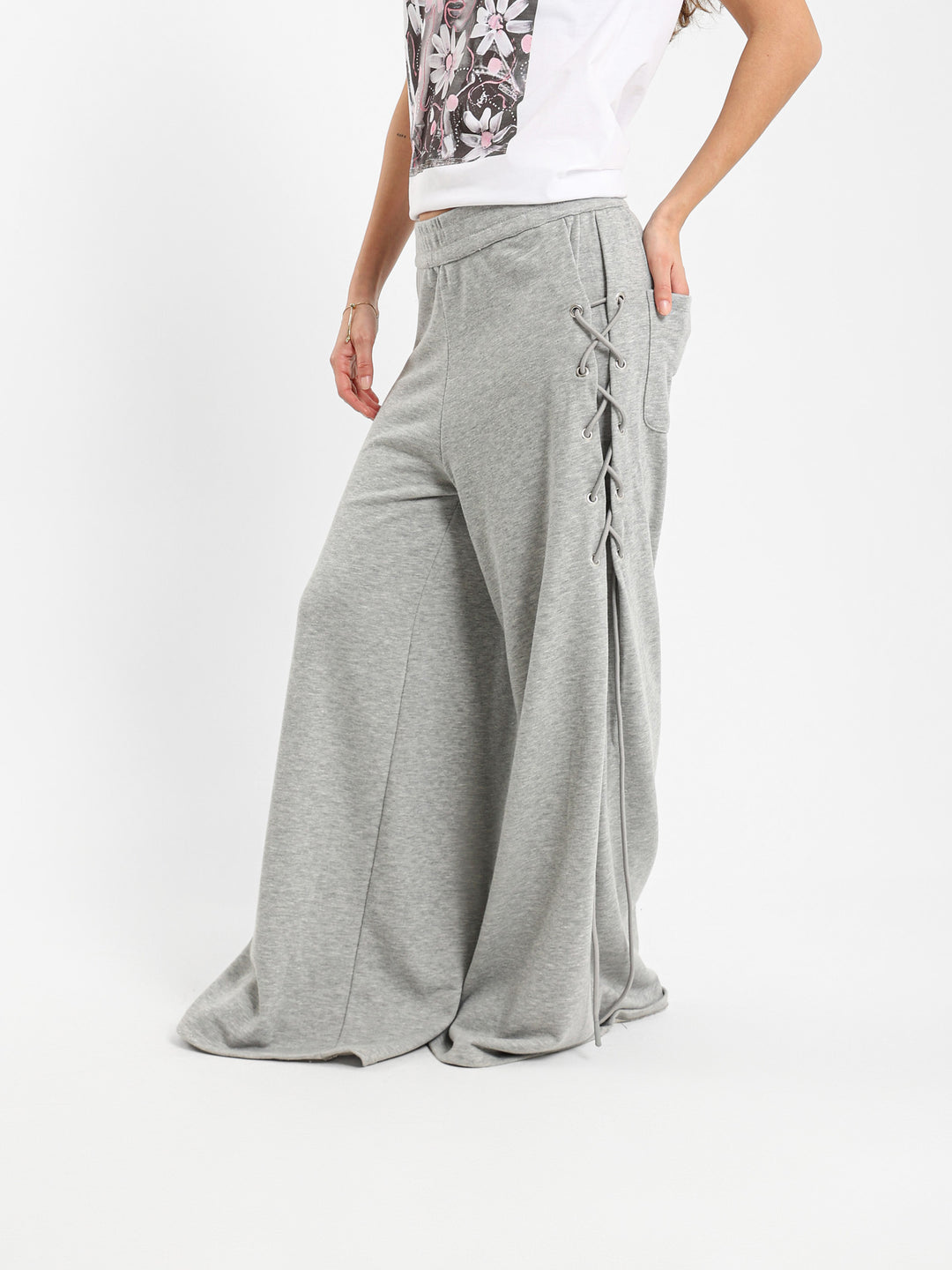 Side Tie Oversized Sweatpants