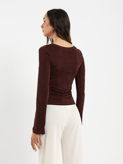 Long Sleeve Top With Front Slit