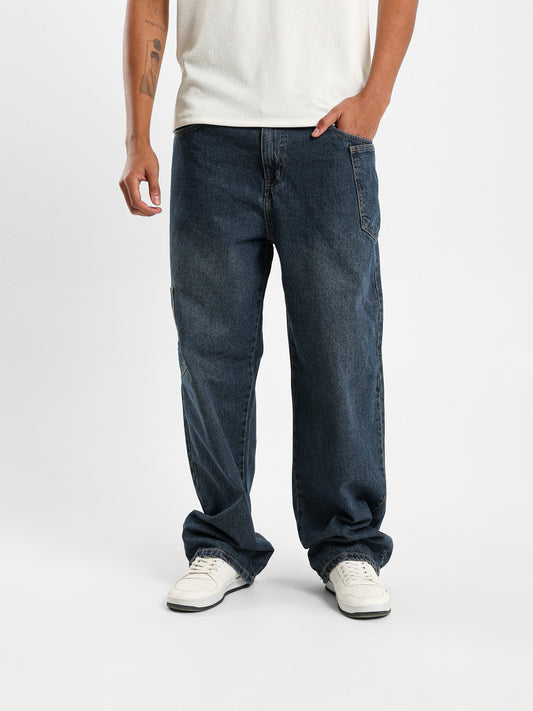 Side Detail Loose Jeans