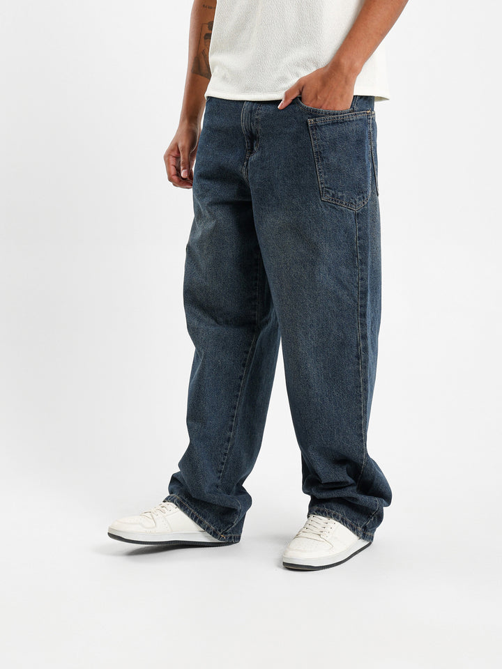 Side Detail Loose Jeans