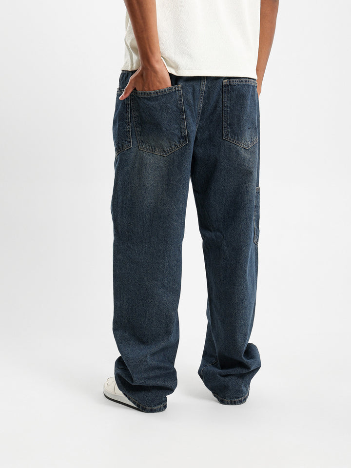 Side Detail Loose Jeans