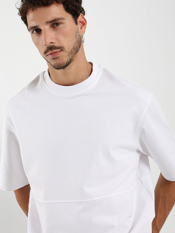 Oversized Melton Tee with Derby Hem