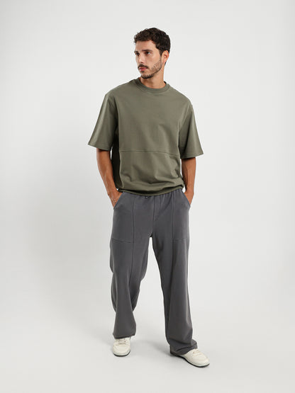 Oversized Melton Tee with Derby Hem