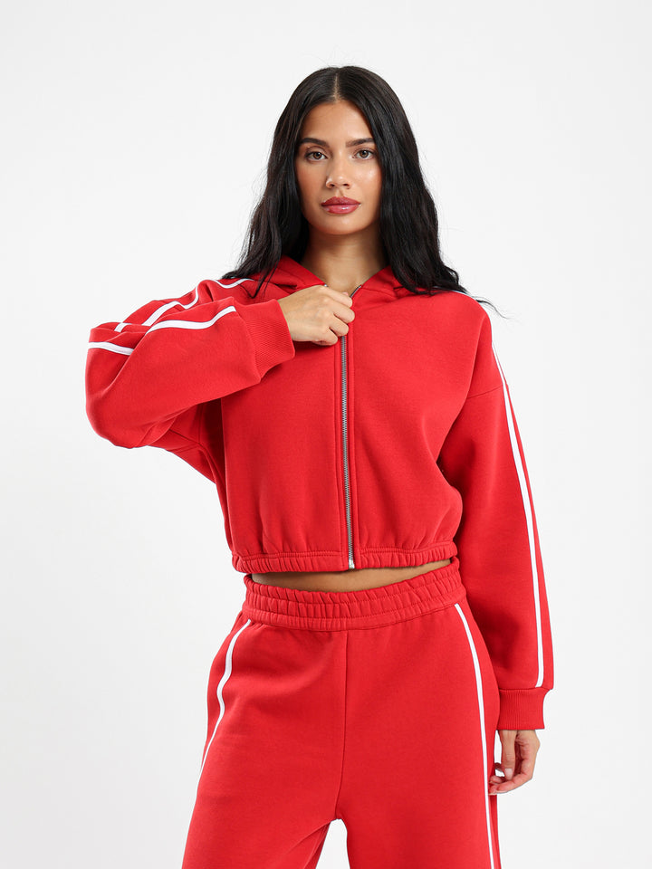 Zip Up Hoodie With Sleeve Panels