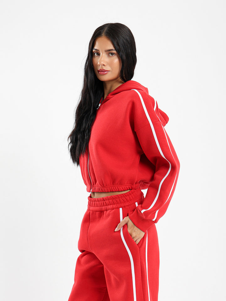 Zip Up Hoodie With Sleeve Panels