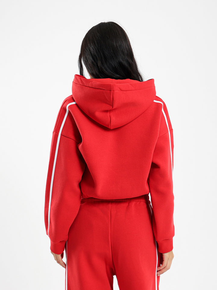 Zip Up Hoodie With Sleeve Panels