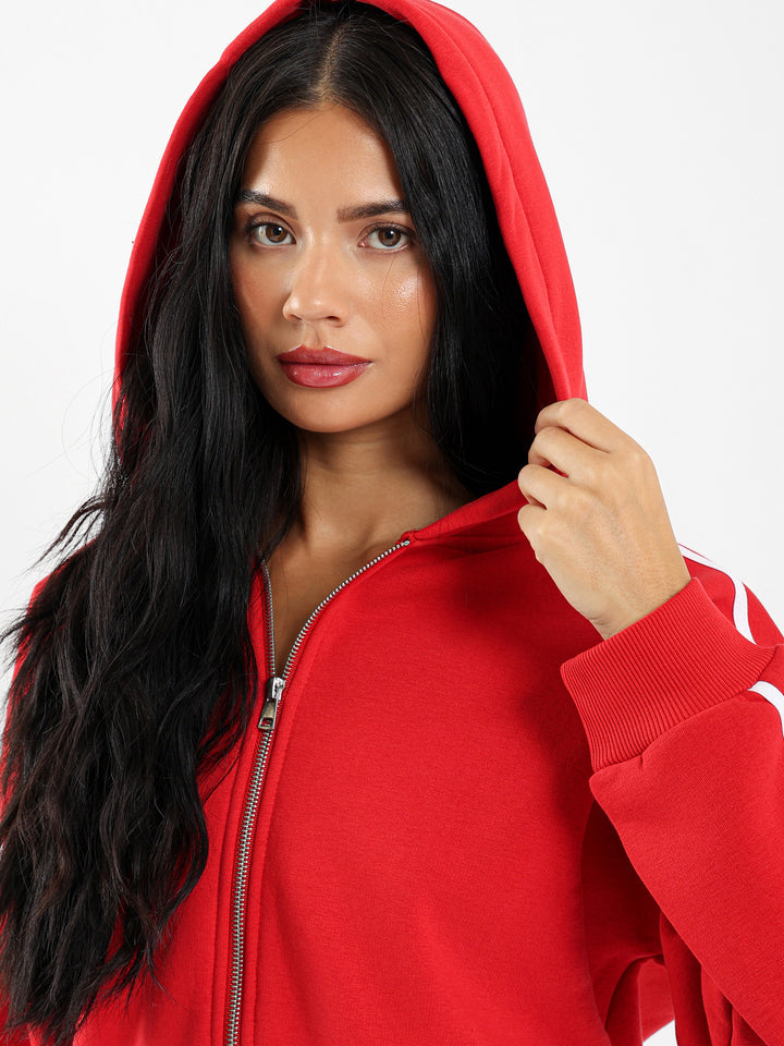 Zip Up Hoodie With Sleeve Panels