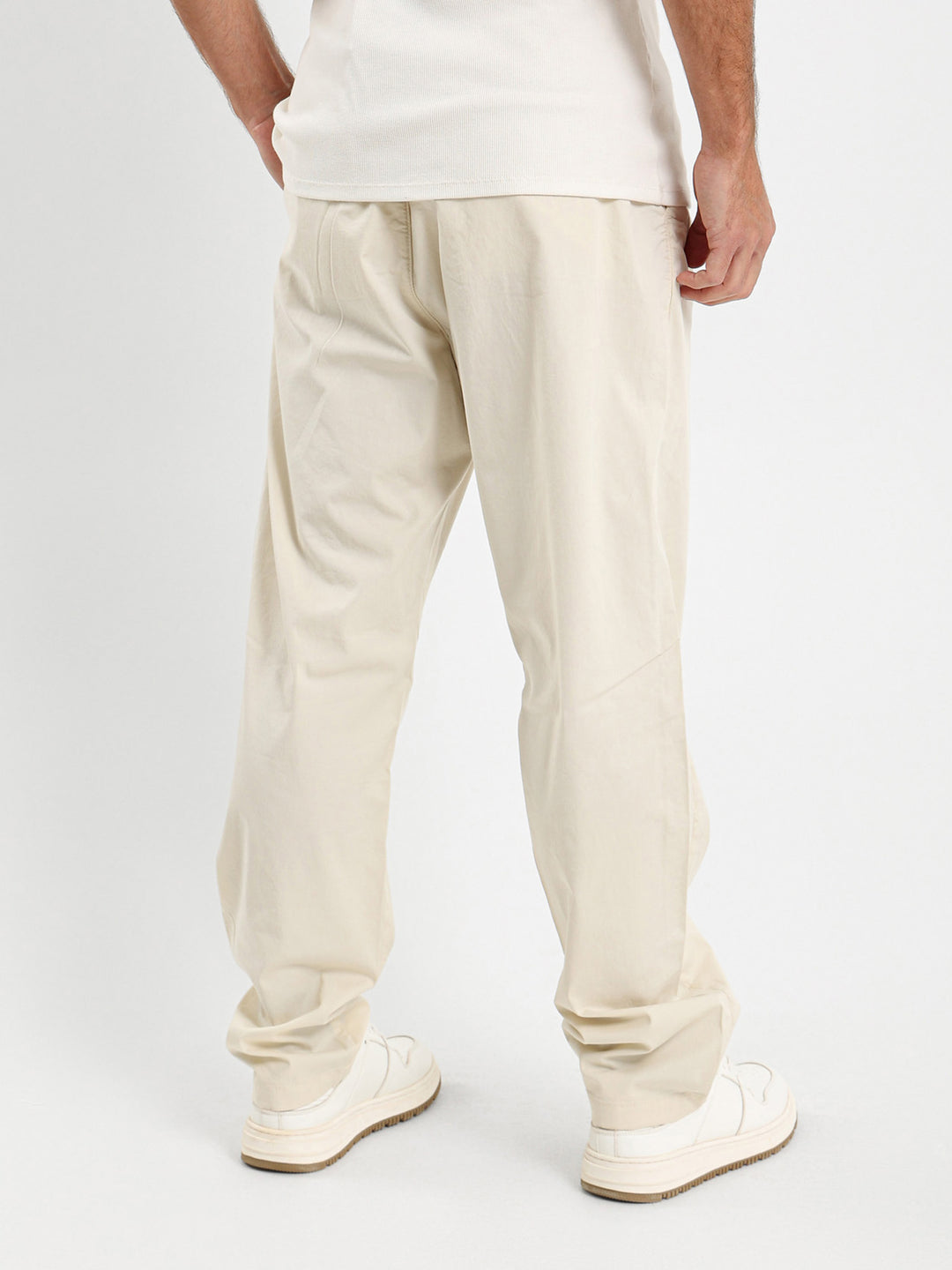 Half Elastic Waist Regular Fit Chino Pants