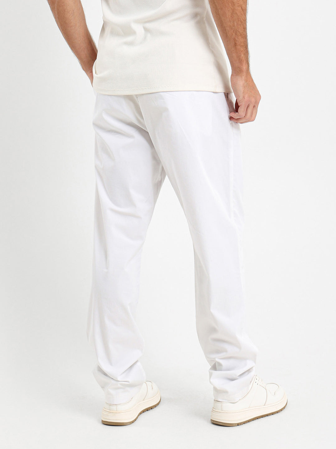 Half Elastic Waist Regular Fit Chino Pants