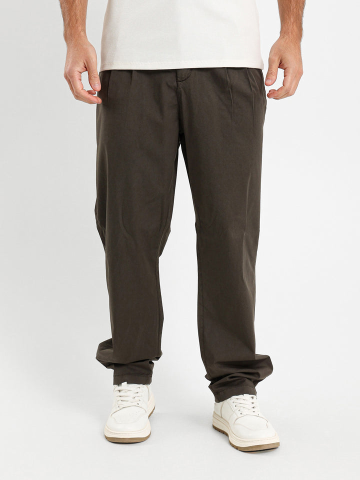 Half Elastic Waist Regular Fit Chino Pants