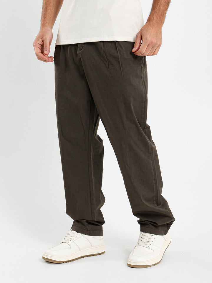 Half Elastic Waist Regular Fit Chino Pants