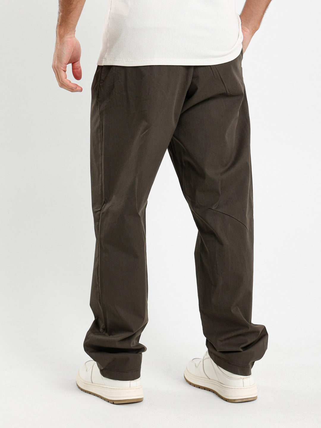 Half Elastic Waist Regular Fit Chino Pants