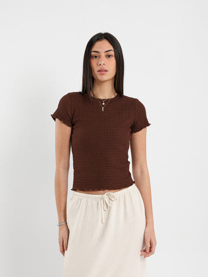 Textured Short Sleeve Top