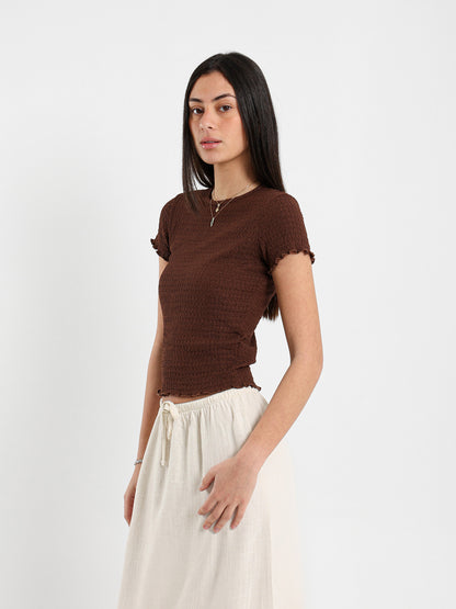 Textured Short Sleeve Top