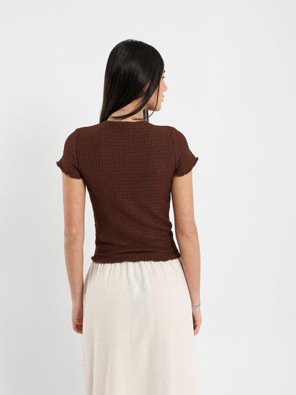 Textured Short Sleeve Top