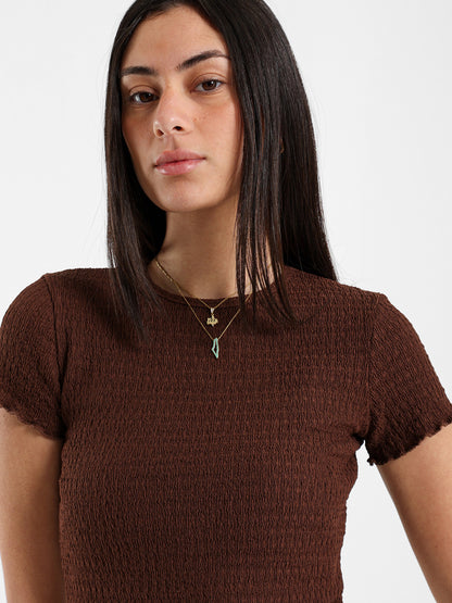 Textured Short Sleeve Top