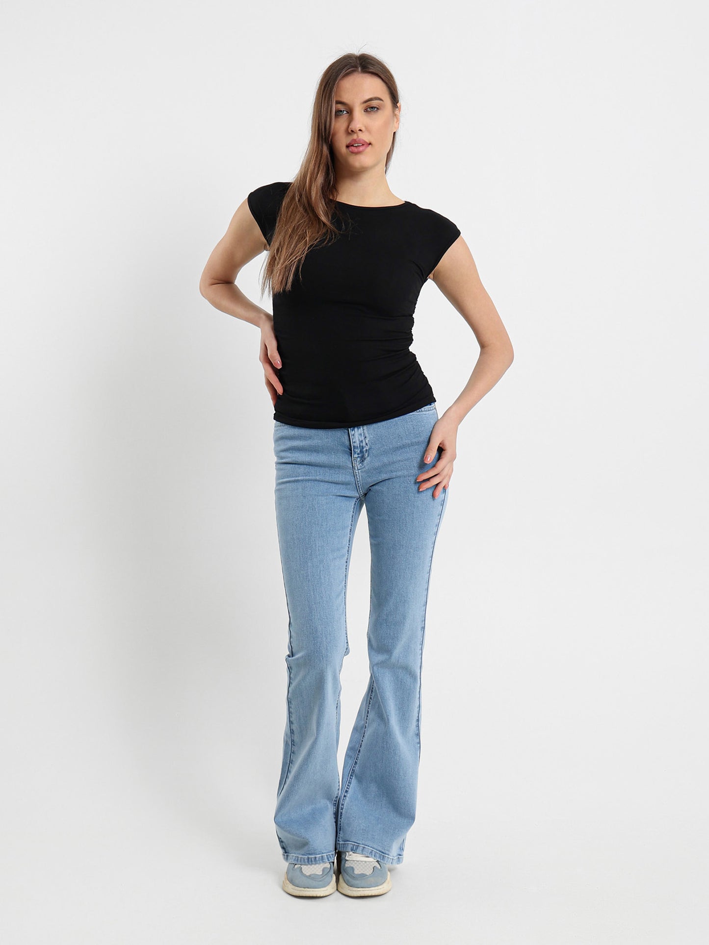 Basic Solid Cap Sleeves Top